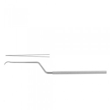 Yasargil Micro Needle Bayonet Shaped - Semi Sharp Stainless Steel, 24 cm - 9 1/2"